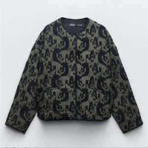 Zara quilted green and black jacket size M